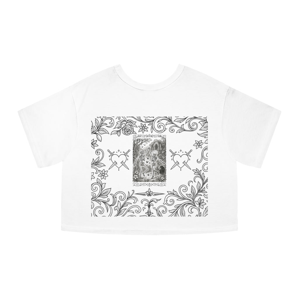 I'm Petty but Professionally Certified cropped t-shirt | Skull Heart Illustration