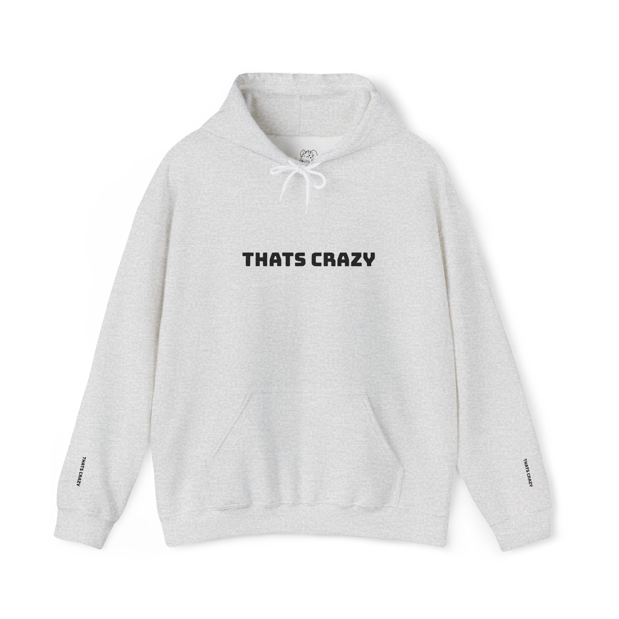 "THATS CRAZY" White Graphic Hoodie – Casual Streetwear Pullover