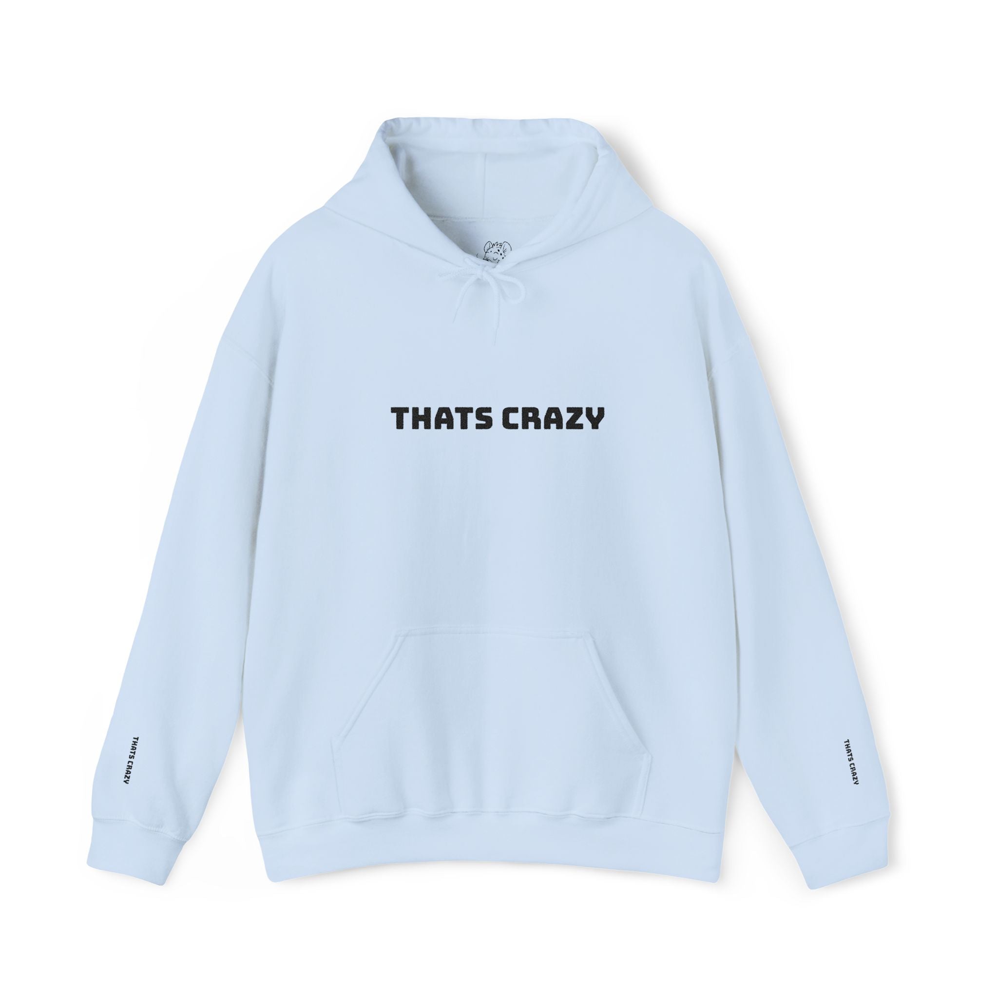 "THATS CRAZY" White Graphic Hoodie – Casual Streetwear Pullover