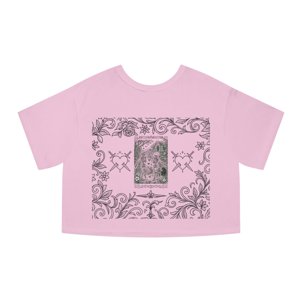 I'm Petty but Professionally Certified cropped t-shirt | Skull Heart Illustration