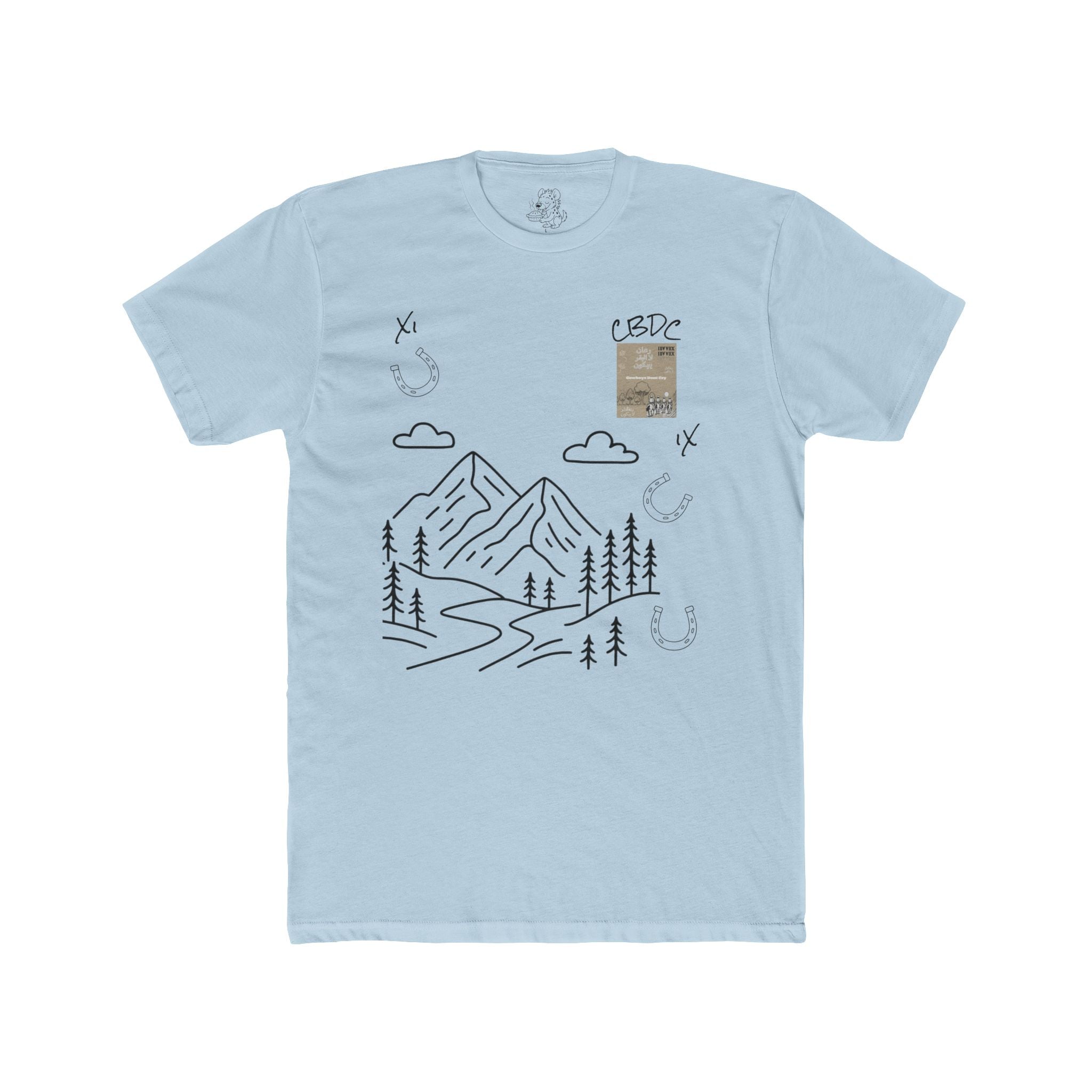 Cowboy Mountain Sketch Tee — Vintage Desert Story Graphic T-Shirt