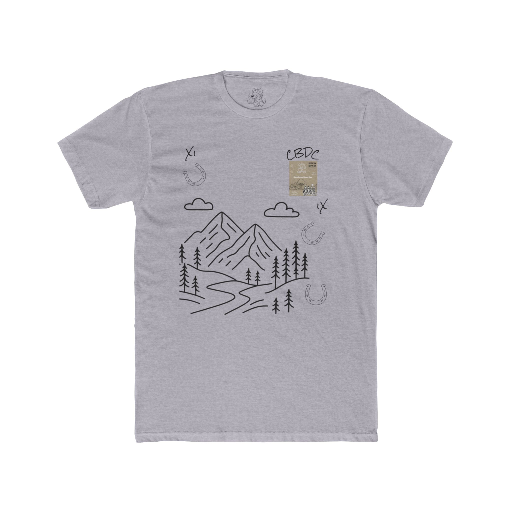 Cowboy Mountain Sketch Tee — Vintage Desert Story Graphic T-Shirt