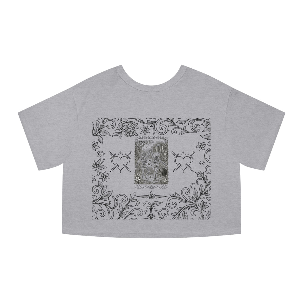 I'm Petty but Professionally Certified cropped t-shirt | Skull Heart Illustration