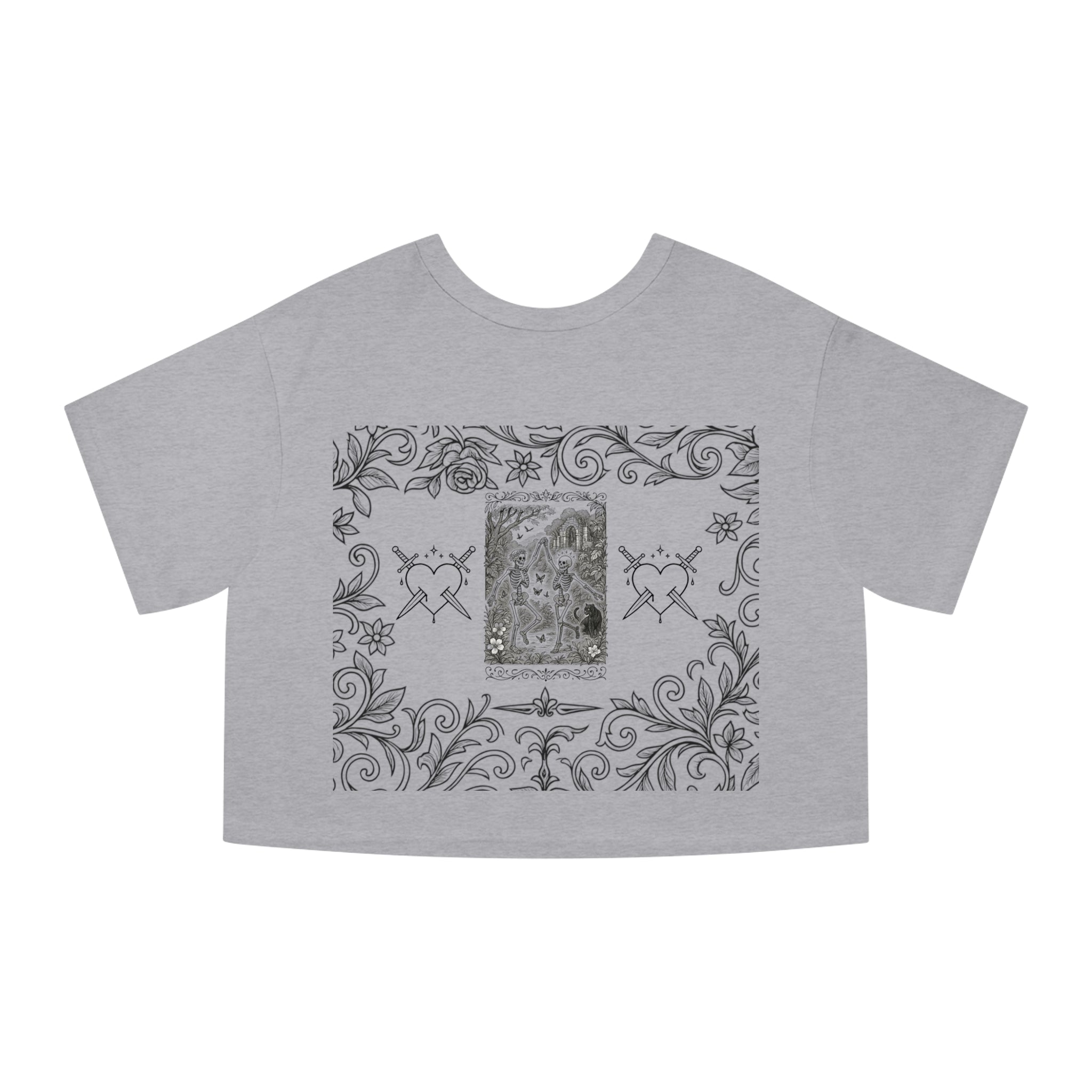 I'm Petty but Professionally Certified cropped t-shirt | Skull Heart Illustration