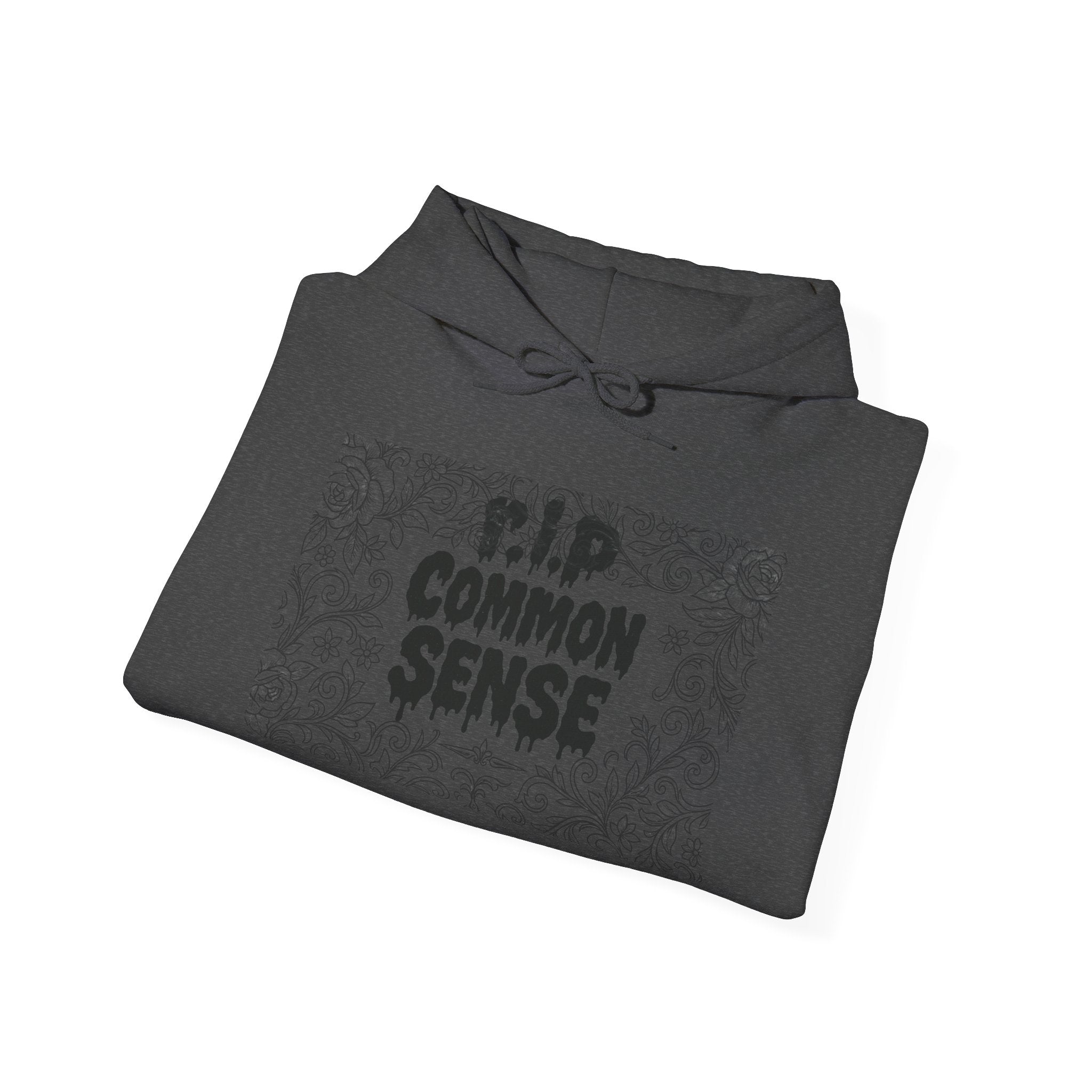 RIP Common Sense hoodie | Tombstone floral design, Gothic statement