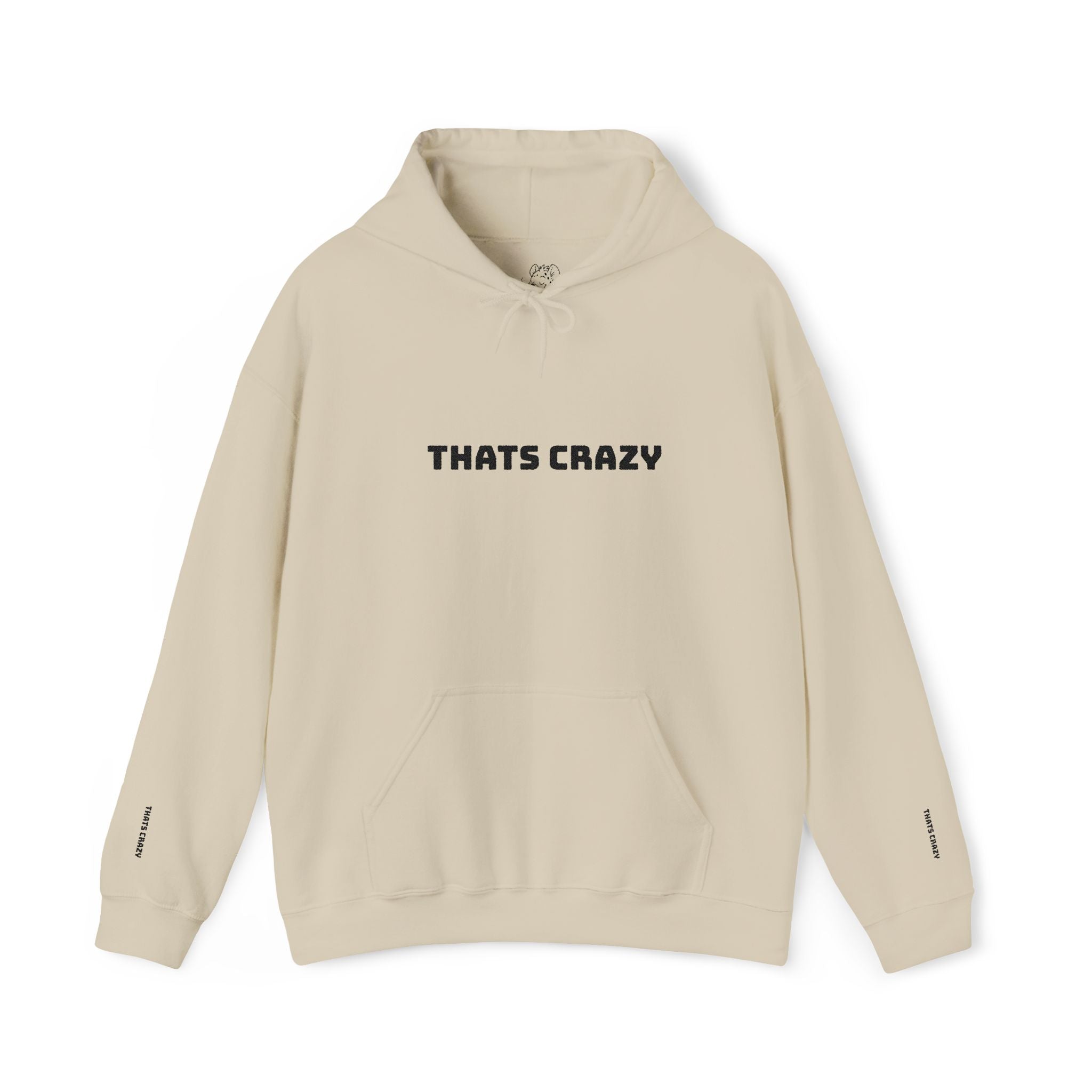 "THATS CRAZY" White Graphic Hoodie – Casual Streetwear Pullover