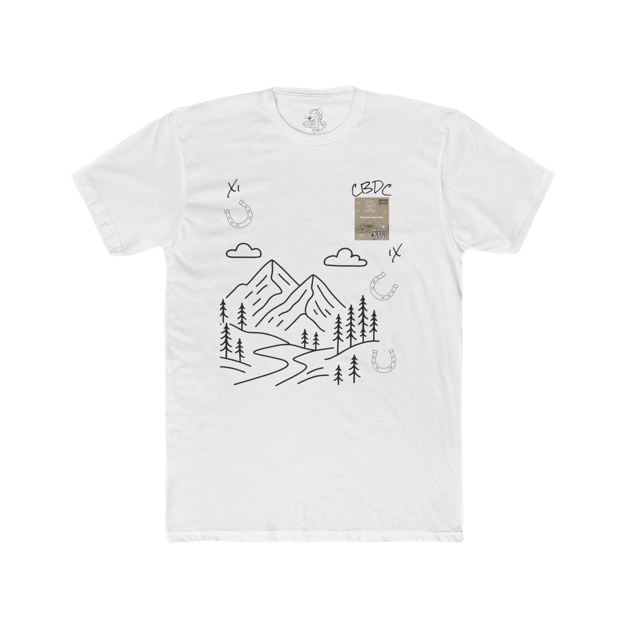 Cowboy Mountain Sketch Tee — Vintage Desert Story Graphic T-Shirt