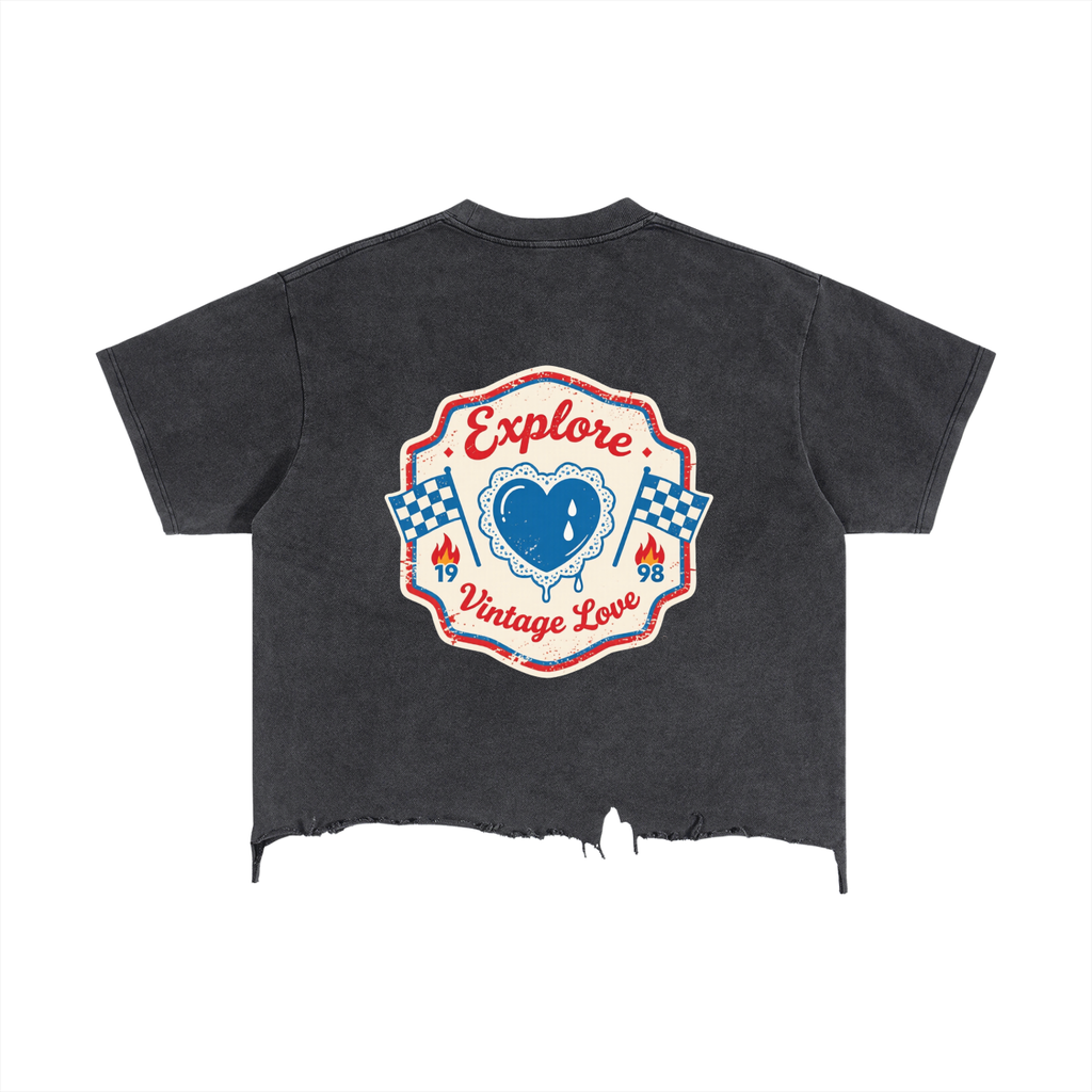 vintage,washed,distressed,graphics,explore,casual,womans