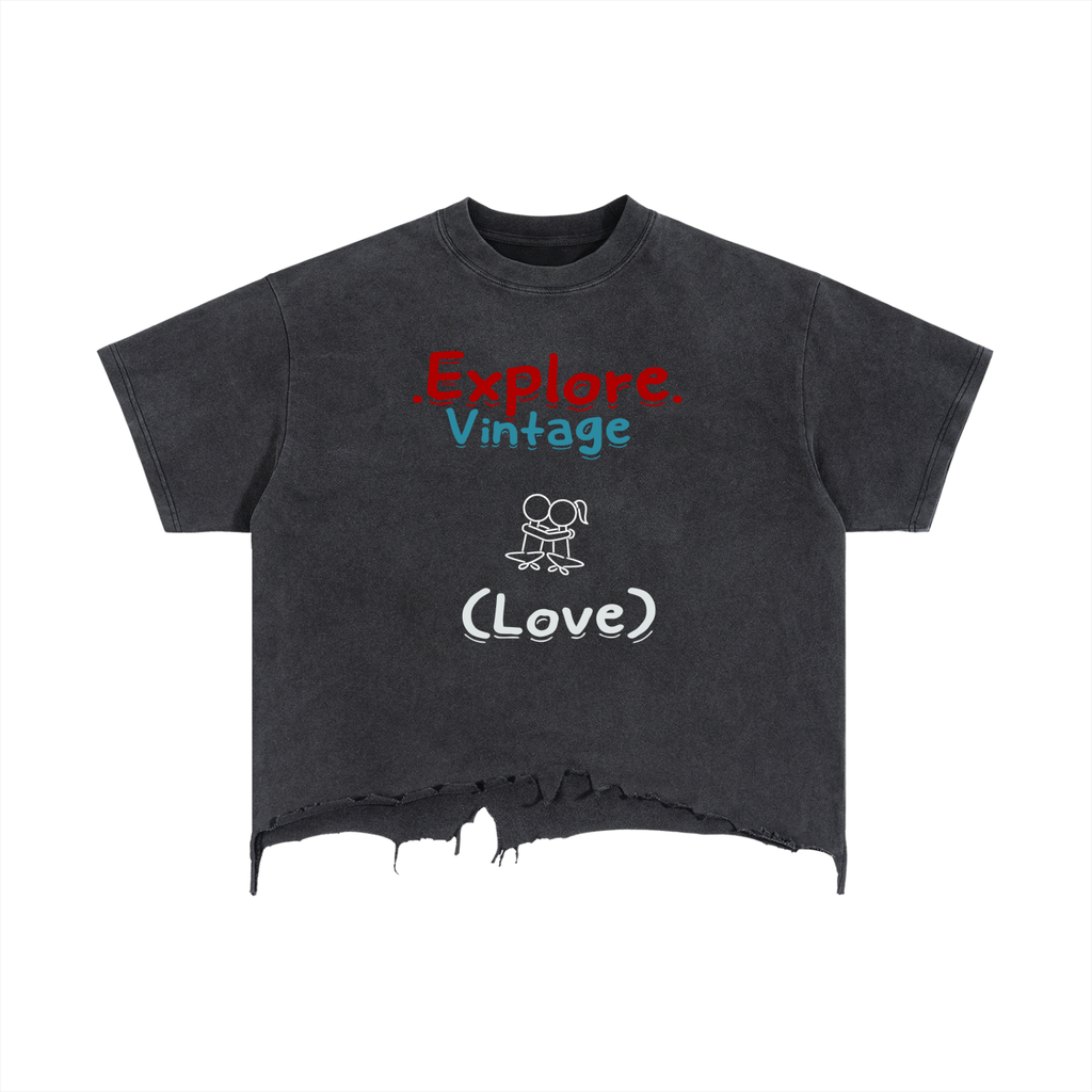 vintage,washed,distressed,graphics,explore,casual,womans