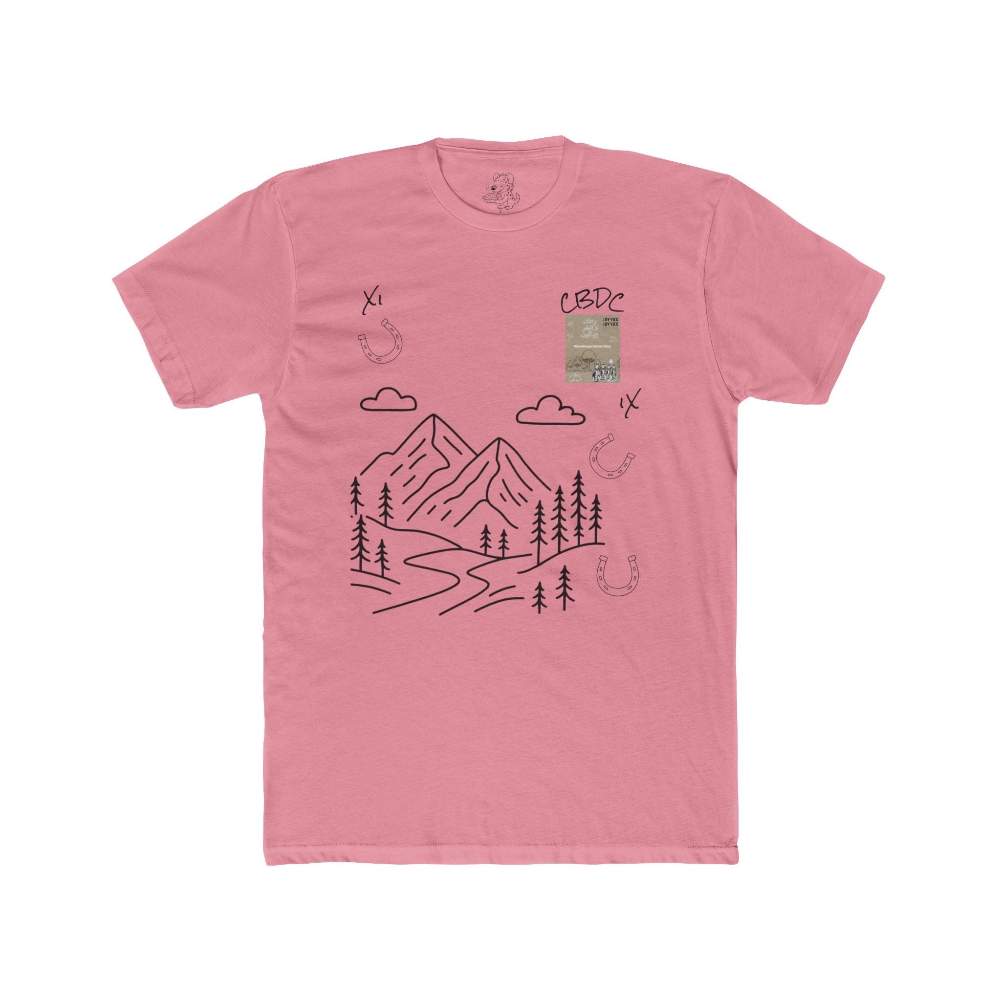 Cowboy Mountain Sketch Tee — Vintage Desert Story Graphic T-Shirt