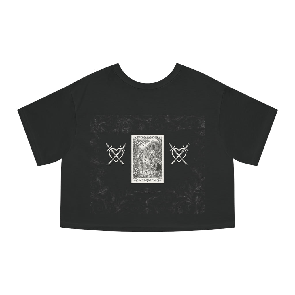 I'm Petty but Professionally Certified cropped t-shirt | Skull Heart Illustration