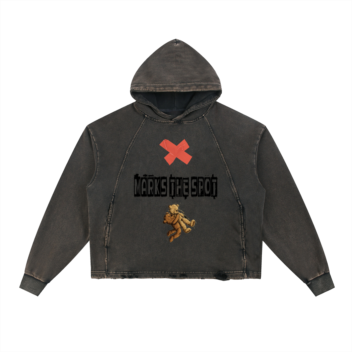 Vintage Washed Frayed-Hem Hoodie